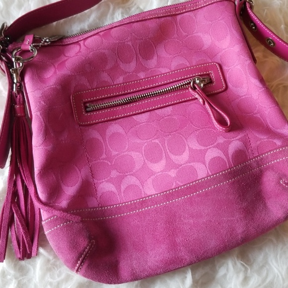 **SOLD**Hot Pink Coach Crossbody - Picture 2 of 8